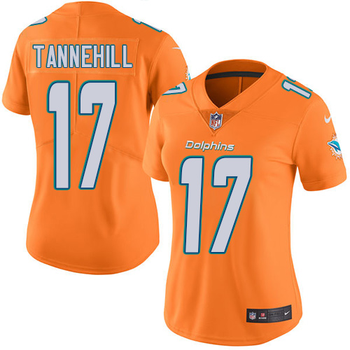 Women's Limited Ryan Tannehill Nike Jersey Orange - #17 Rush NFL Miami Dolphins